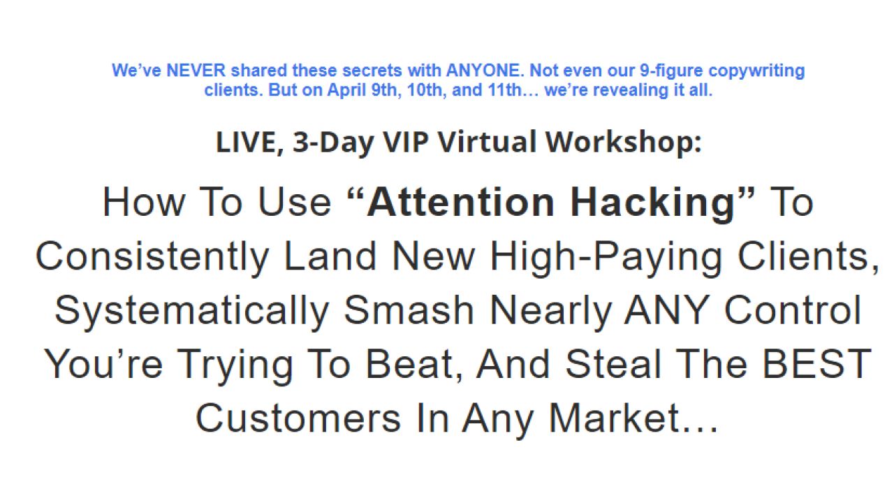 Stefan Georgi – The 3 Day “Attention Hacking” VIP Workshop