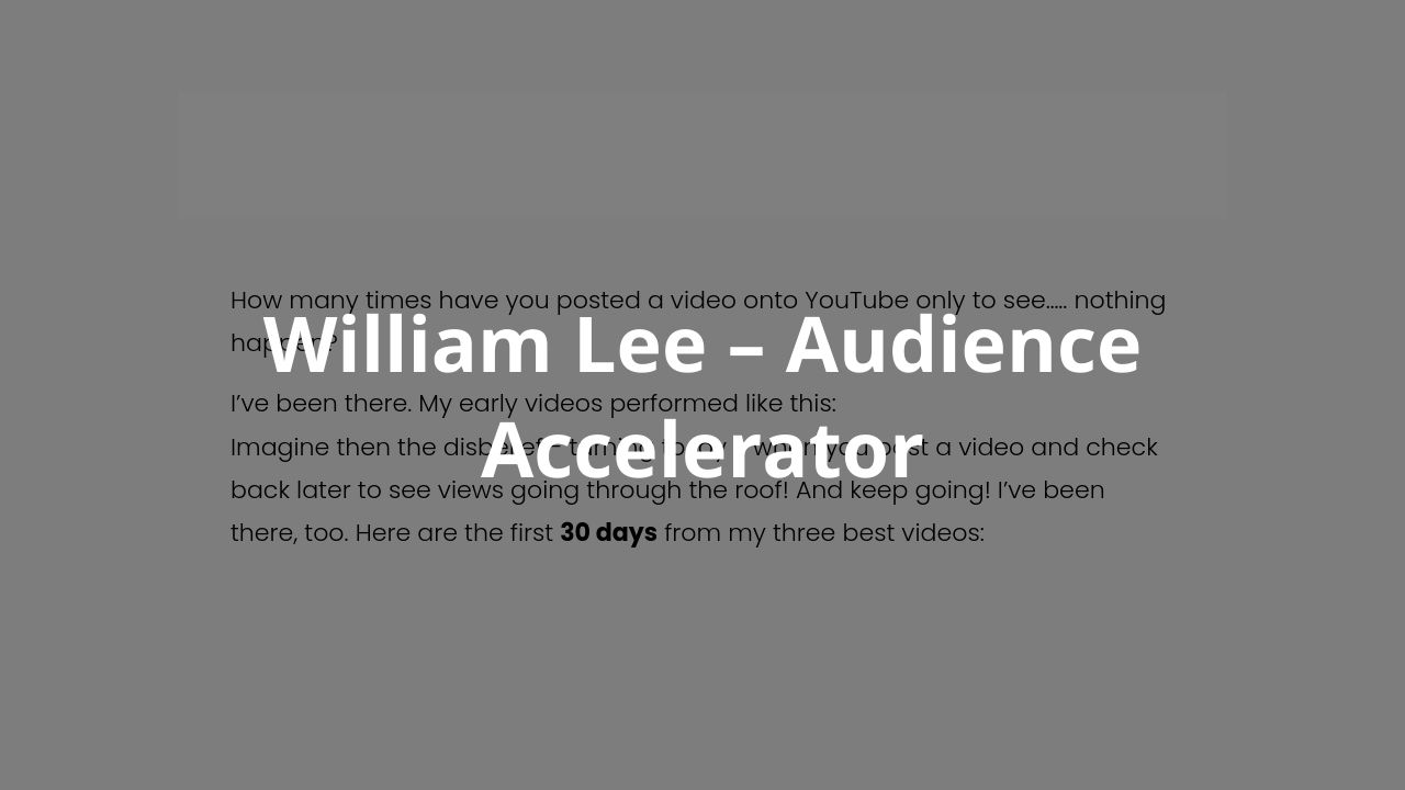 William Lee – Audience Accelerator